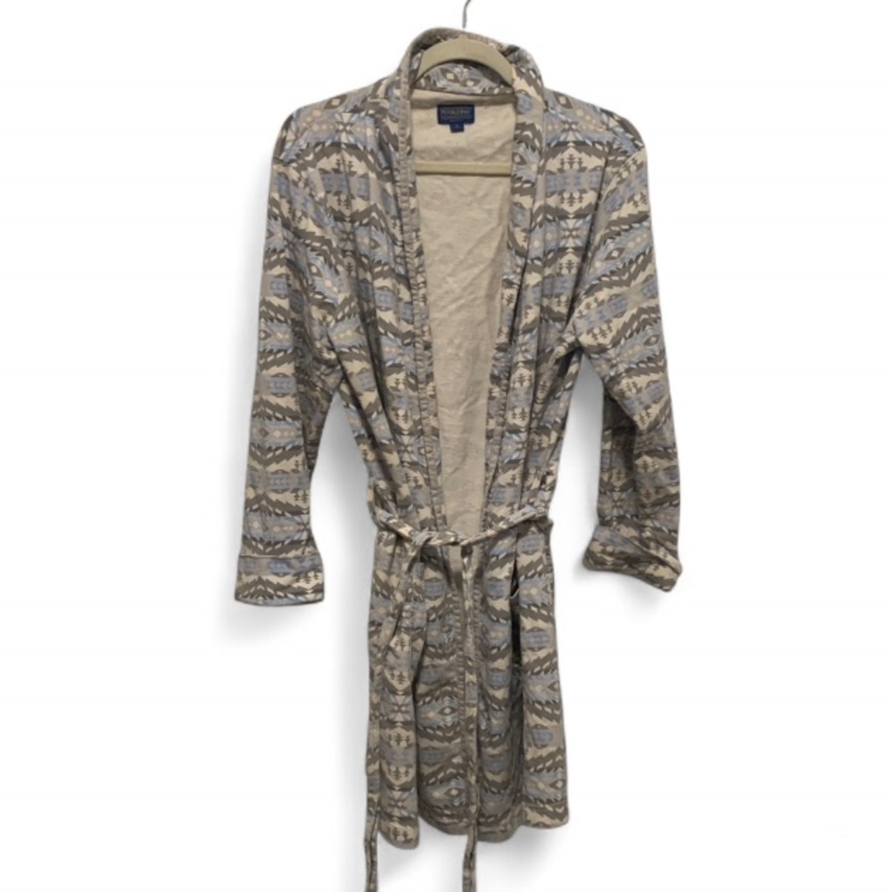 Pendleton Gray Blue Boho Southwestern Print Robe Size XL
